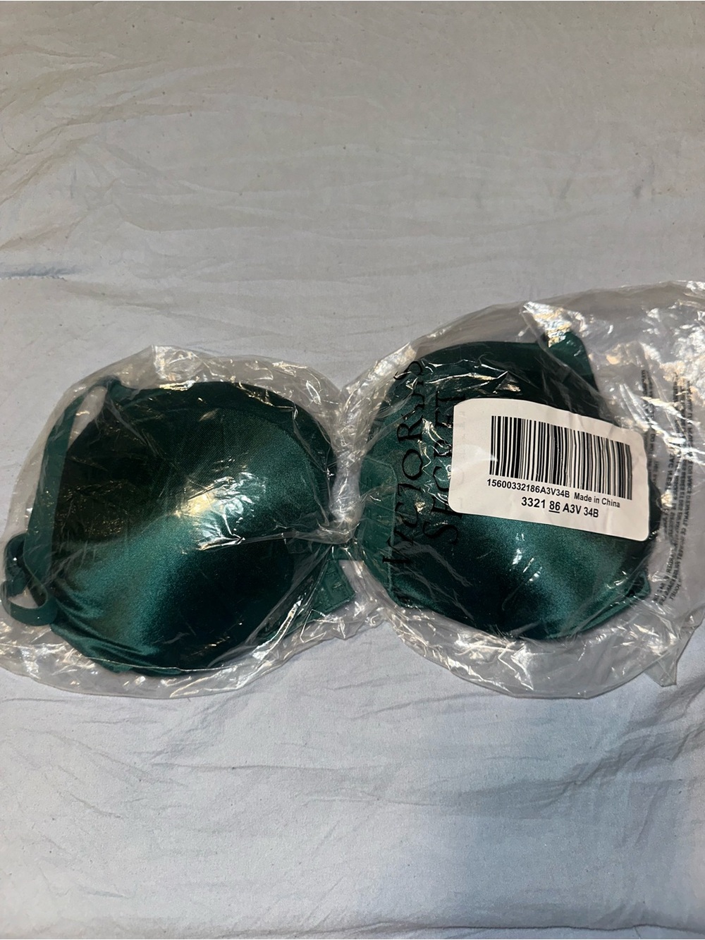 Victoria's Secret Deep Emerald Satin Push-Up Bra